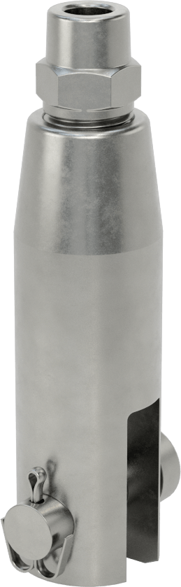 Kaldırma için Plug-Lock Tel Halat Bağlantı Parçası, Çelik, Çatal Uç, 1/4" Halat Çapı için