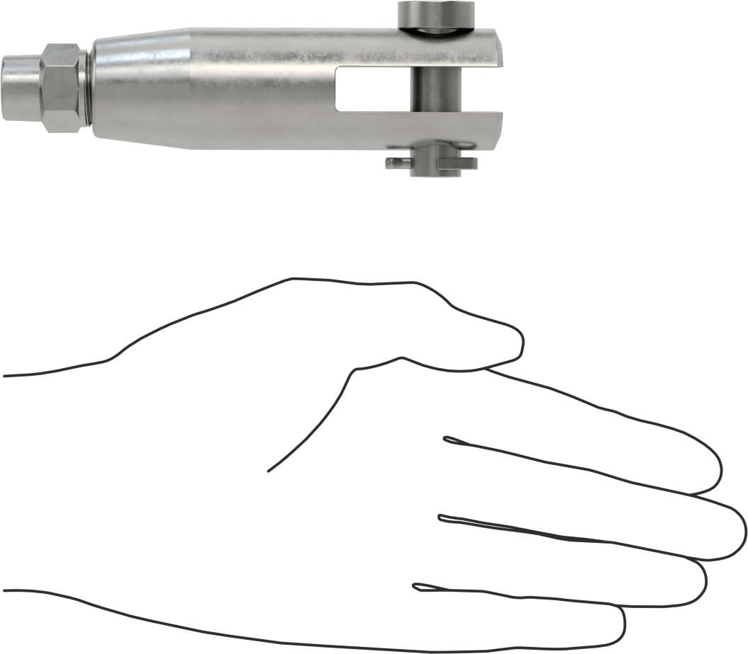 Kaldırma için Plug-Lock Tel Halat Bağlantı Parçası, Çelik, Çatal Uç, 3/8" Halat Çapı için