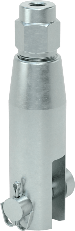 Kaldırma için Plug-Lock Tel Halat Bağlantı Parçası, Çinko Kaplı Çelik, Çatal Uç, 3/16" Halat Çapı için