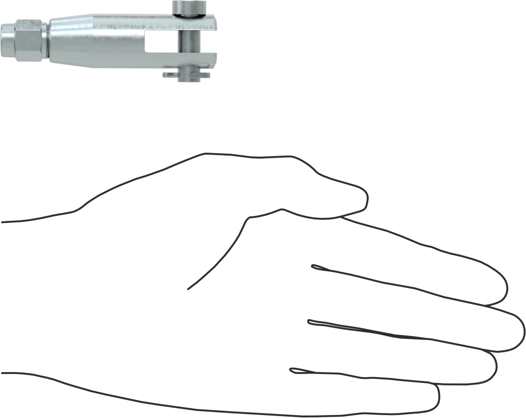 Kaldırma için Plug-Lock Tel Halat Bağlantı Parçası, Çinko Kaplı Çelik, Çatal Uç, 3/16" Halat Çapı için