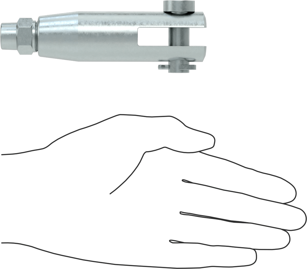 Kaldırma için Plug-Lock Tel Halat Bağlantı Parçası, Çinko Kaplı Çelik, Çatal Uç, 3/8" Halat Çapı için