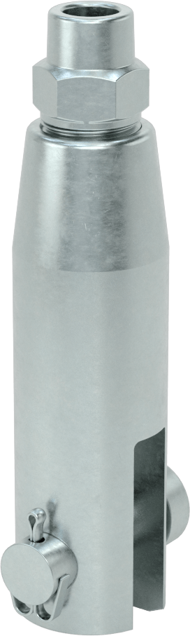 Kaldırma için Plug-Lock Tel Halat Bağlantı Parçası, Çinko Kaplı Çelik, Çatal Uç, 3/8" Halat Çapı için
