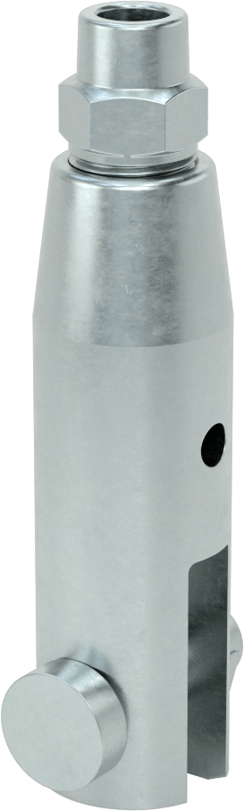 Kaldırma için Plug-Lock Tel Halat Bağlantı Parçası, Çinko Kaplı Çelik, Çatal Uç, 3/8" Halat Çapı için