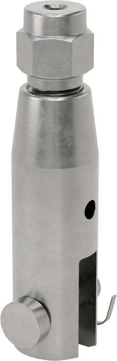 Kaldırma için Plug-Lock Tel Halat Bağlantı Parçası, Çelik, Çatal Uç, 3/64“ ila 1/16” Halat Çapı için