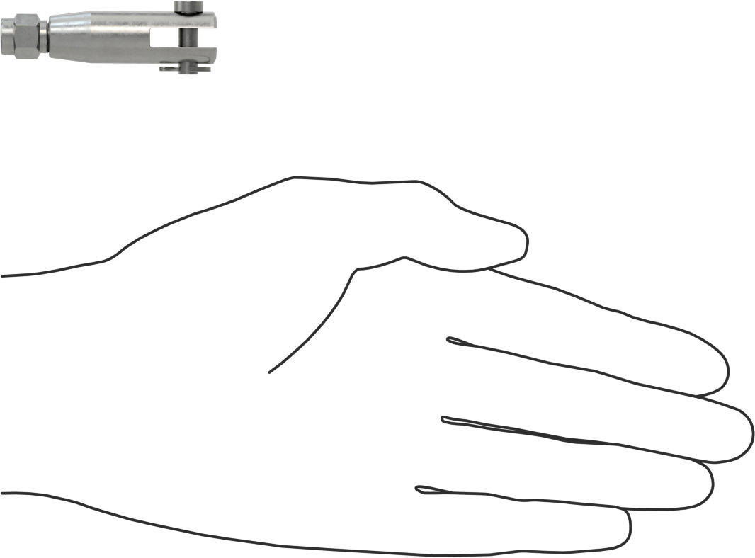 Kaldırma için Plug-Lock Tel Halat Bağlantı Parçası, Çelik, Çatal Uç, 3/64“ ila 1/16” Halat Çapı için