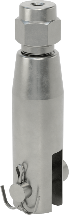 Kaldırma için Plug-Lock Tel Halat Bağlantı Parçası, Çelik, Çatal Uç, 3/64“ ila 1/16” Halat Çapı için