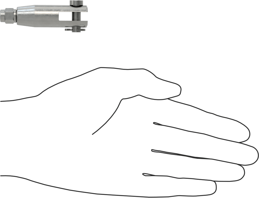 Kaldırma için Plug-Lock Tel Halat Bağlantı Parçası, Çelik, Çatal Uç, 5/64“ ila 3/32” Halat Çapı için