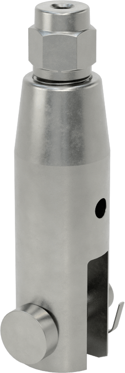 Kaldırma için Plug-Lock Tel Halat Bağlantı Parçası, Çelik, Çatal Uç, 5/64“ ila 3/32” Halat Çapı için