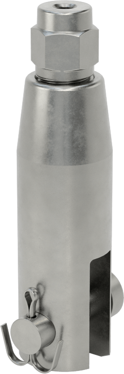 Kaldırma için Plug-Lock Tel Halat Bağlantı Parçası, Çelik, Çatal Uç, 5/64“ ila 3/32” Halat Çapı için