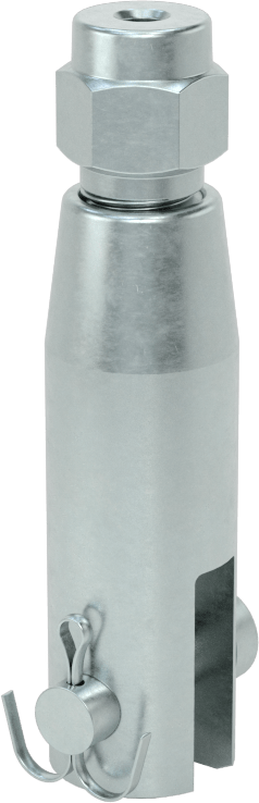 Kaldırma için Plug-Lock Tel Halat Bağlantı Parçası, Çinko Kaplı Çelik, Çatal Uç, 3/64“ ila 1/16” Halat Çapı için