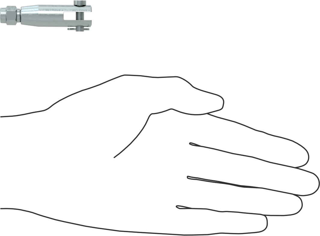 Kaldırma için Plug-Lock Tel Halat Bağlantı Parçası, Çinko Kaplı Çelik, Çatal Uç, 3/64“ ila 1/16” Halat Çapı için