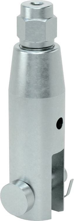 Kaldırma için Plug-Lock Tel Halat Bağlantı Parçası, Çinko Kaplı Çelik, Çatal Uç, 5/64“ ila 3/32” Halat Çapı için