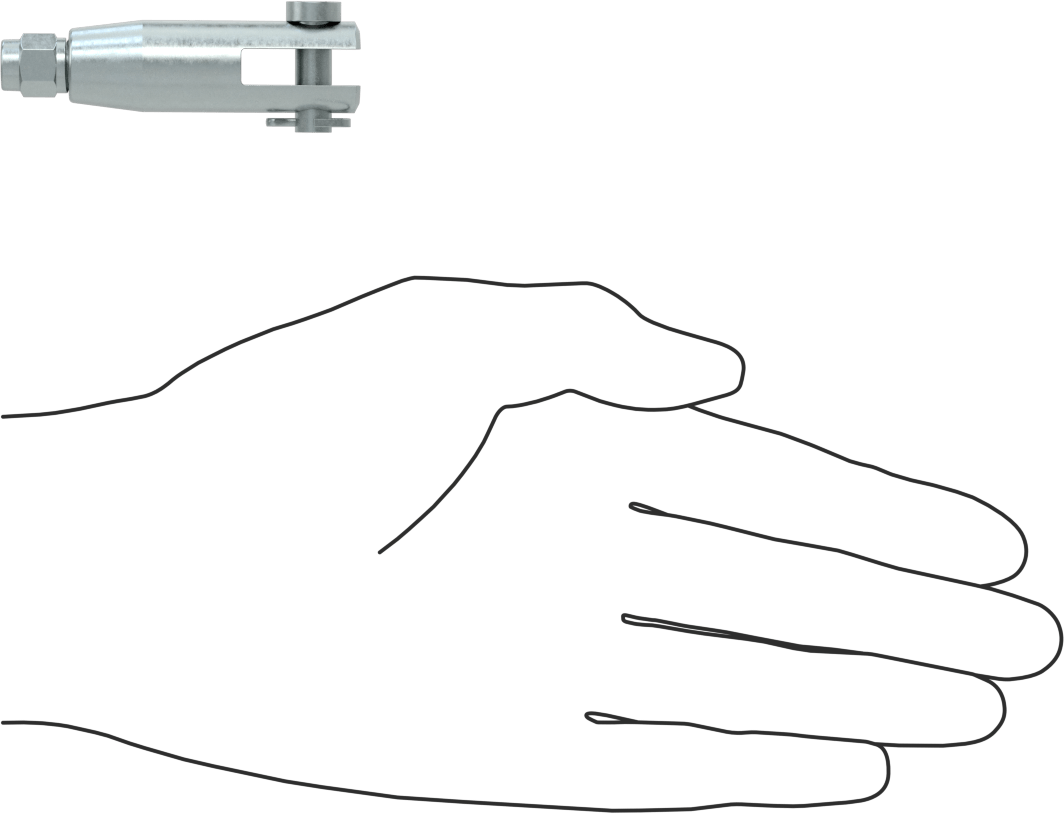 Kaldırma için Plug-Lock Tel Halat Bağlantı Parçası, Çinko Kaplı Çelik, Çatal Uç, 5/64“ ila 3/32” Halat Çapı için