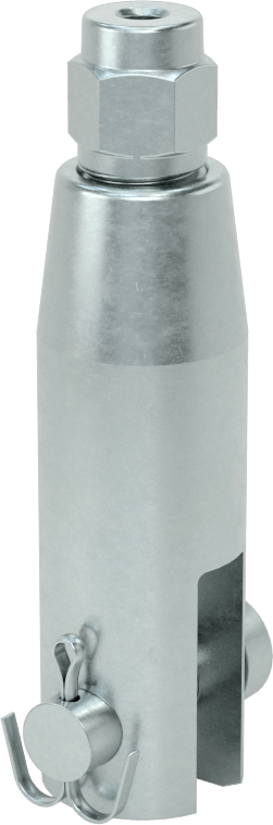 Kaldırma için Plug-Lock Tel Halat Bağlantı Parçası, Çinko Kaplı Çelik, Çatal Uç, 1/8" halat çapı için