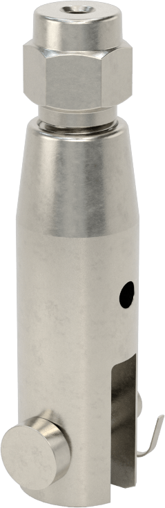 Kaldırma için Plug-Lock Tel Halat Bağlantı Parçası, 316 Paslanmaz Çelik, Çatal Uç, 3/64“ ila 1/16” Halat Çapı için