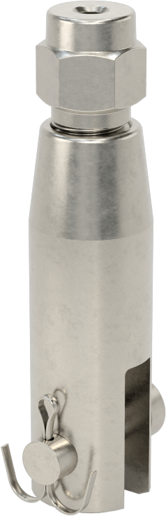Kaldırma için Plug-Lock Tel Halat Bağlantı Parçası, 316 Paslanmaz Çelik, Çatal Uç, 3/64“ ila 1/16” Halat Çapı için