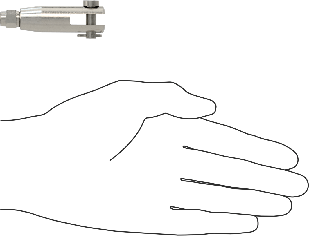 Kaldırma için Plug-Lock Tel Halat Bağlantı Parçası, 316 Paslanmaz Çelik, Çatal Uç, 5/64“ ila 3/32” Halat Çapı için