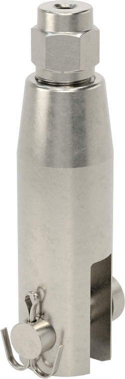 Kaldırma için Plug-Lock Tel Halat Bağlantı Parçası, 316 Paslanmaz Çelik, Çatal Uç, 5/64“ ila 3/32” Halat Çapı için