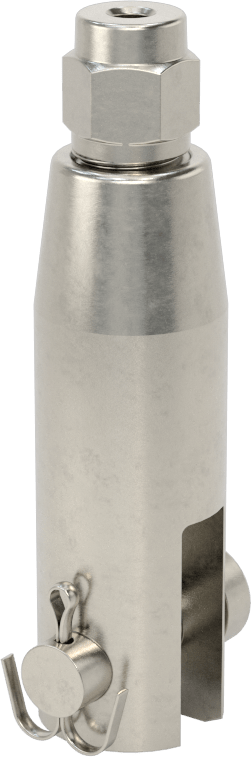 Kaldırma için Plug-Lock Tel Halat Bağlantı Parçası, 316 Paslanmaz Çelik, Çatal Uç, 1/8" halat çapı için