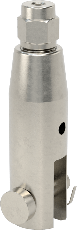 Kaldırma için Plug-Lock Tel Halat Bağlantı Parçası, 316 Paslanmaz Çelik, Çatal Uç, 1/8" halat çapı için