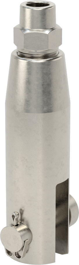 Kaldırma için Plug-Lock Tel Halat Bağlantı Parçası, 316 Paslanmaz Çelik, Çatal Uç, 3/8" Halat Çapı için