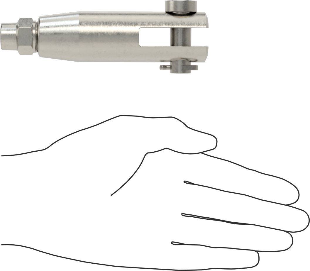 Kaldırma için Plug-Lock Tel Halat Bağlantı Parçası, 316 Paslanmaz Çelik, Çatal Uç, 3/8" Halat Çapı için