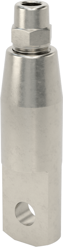 Plug-Lock Tel Halat Bağlantı Parçası - Kaldırma için, 316 Paslanmaz Çelik, Halkalı Uç, 1/4" Halat Çapı için