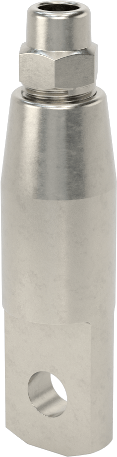 Plug-Lock Tel Halat Bağlantı Parçası - Kaldırma için, 316 Paslanmaz Çelik, Halkalı Uç, 3/8" Halat Çapı için