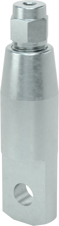 Plug-Lock Tel Halat Bağlantı Parçası - Kaldırma için, Çinko Kaplı Çelik, Halkalı Uç, 5/64“ ila 3/32” Halat Çapı için