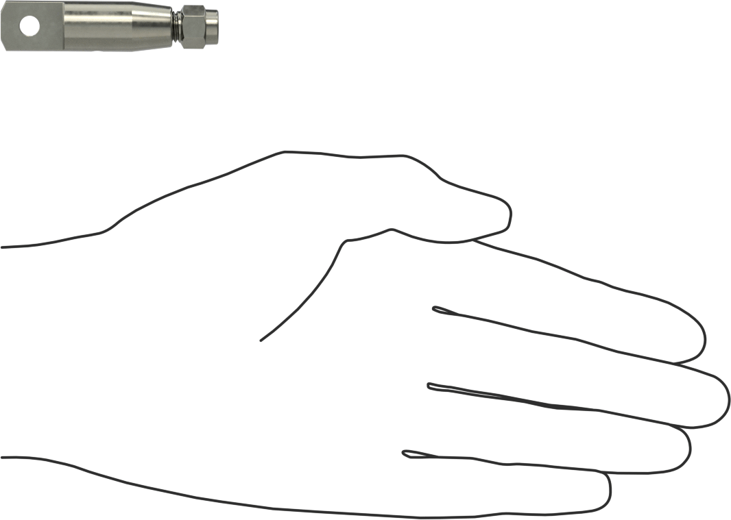 Plug-Lock Tel Halat Bağlantı Parçası - Kaldırma için, Çelik, Halkalı Uç, 3/64“ ila 1/16” Halat Çapı için