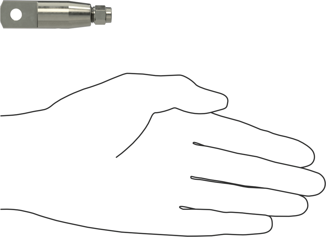 Plug-Lock Tel Halat Bağlantı Parçası - Kaldırma için, Çelik, Halkalı Uç, 5/64“ ila 3/32” Halat Çapı için