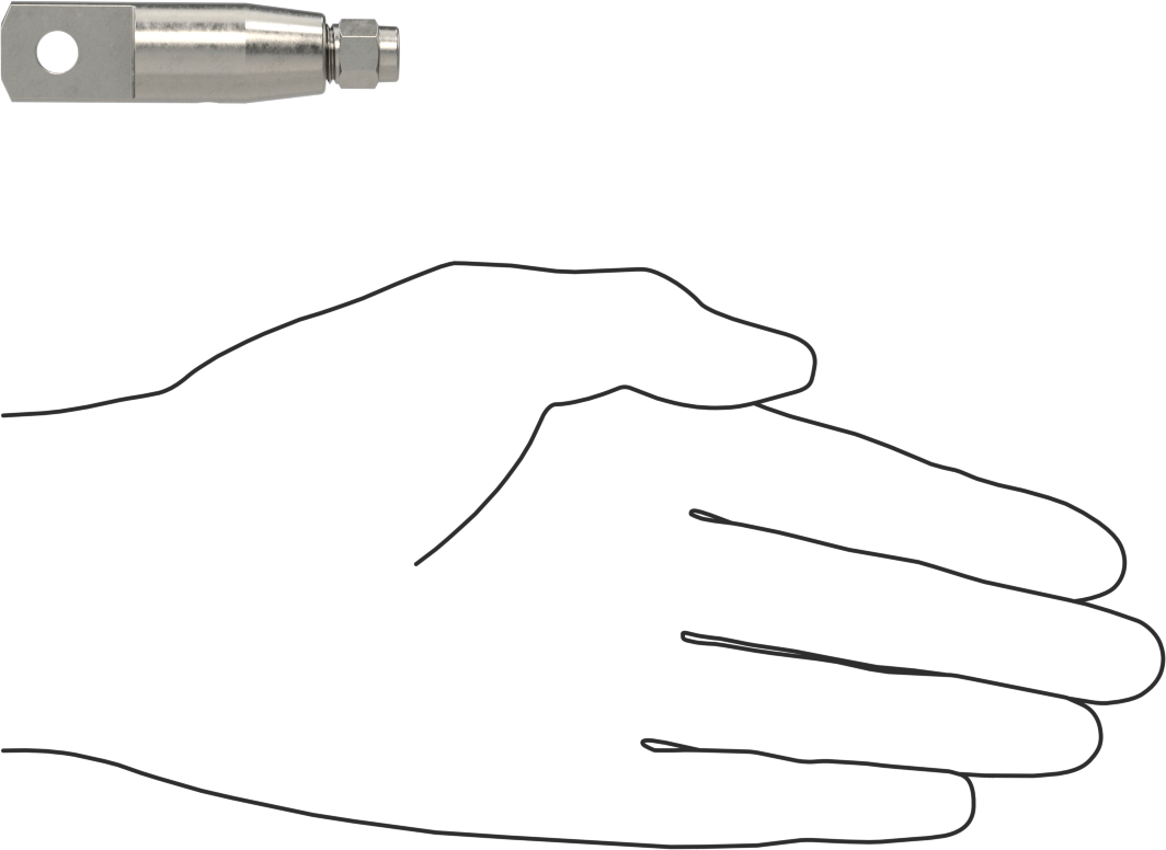 Plug-Lock Tel Halat Bağlantı Parçası - Kaldırma için, 316 Paslanmaz Çelik, Halkalı Uç, 5/64“ ila 3/32” Halat Çapı için