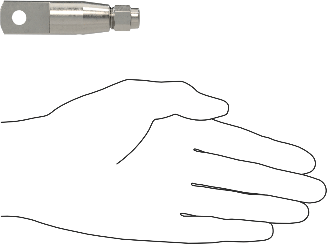 Plug-Lock Tel Halat Bağlantı Parçası - Kaldırma için, 316 Paslanmaz Çelik, Halkalı Uç, 3/16" Halat Çapı için