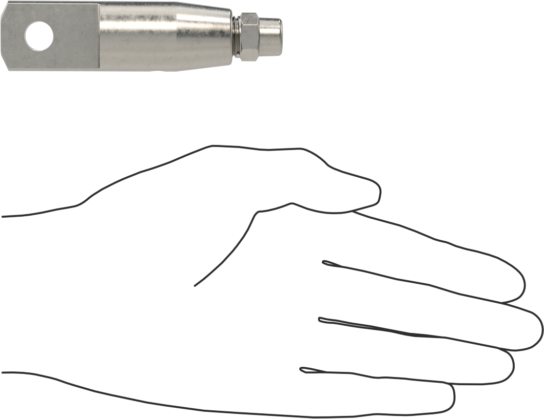 Plug-Lock Tel Halat Bağlantı Parçası - Kaldırma için, 316 Paslanmaz Çelik, Halkalı Uç, 1/4" Halat Çapı için