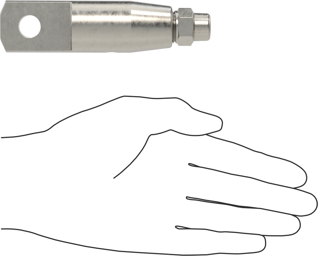 Plug-Lock Tel Halat Bağlantı Parçası - Kaldırma için, 316 Paslanmaz Çelik, Halkalı Uç, 3/8" Halat Çapı için