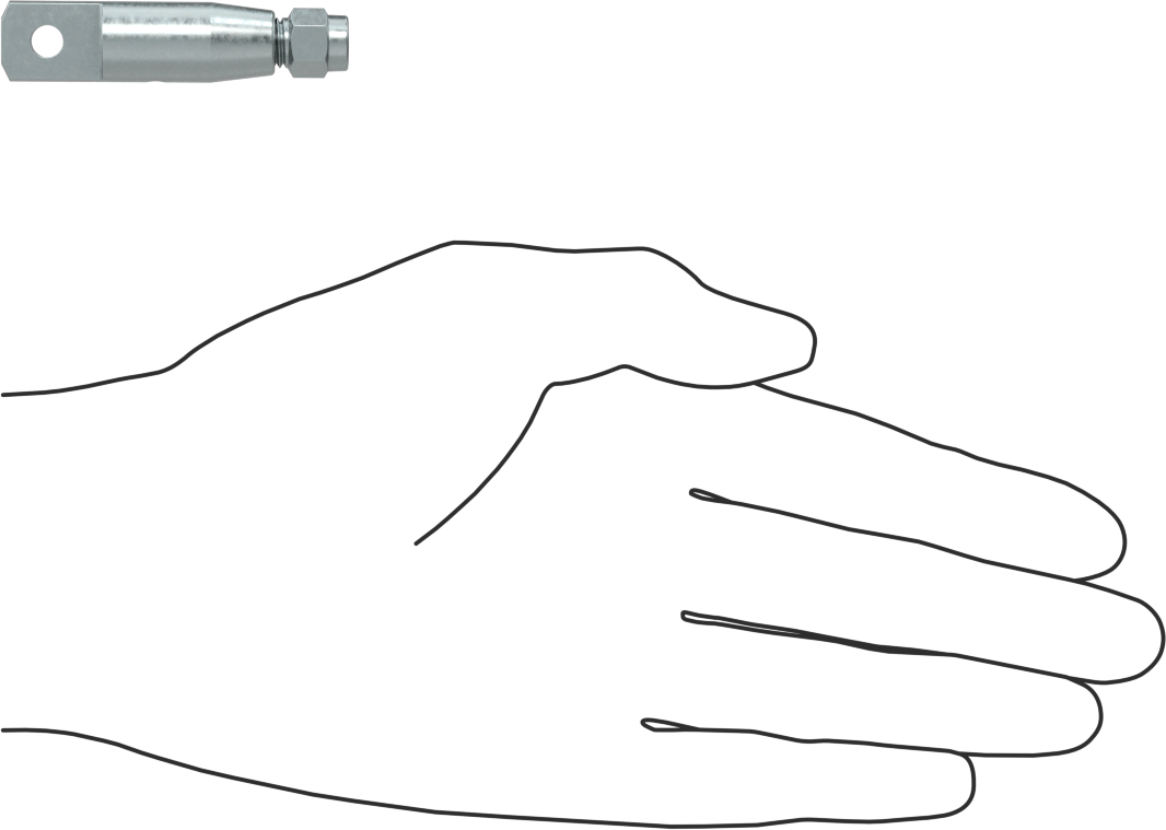 Plug-Lock Tel Halat Bağlantı Parçası - Kaldırma için, Çinko Kaplı Çelik, Halkalı Uç, 3/64“ ila 1/16” Halat Çapı için