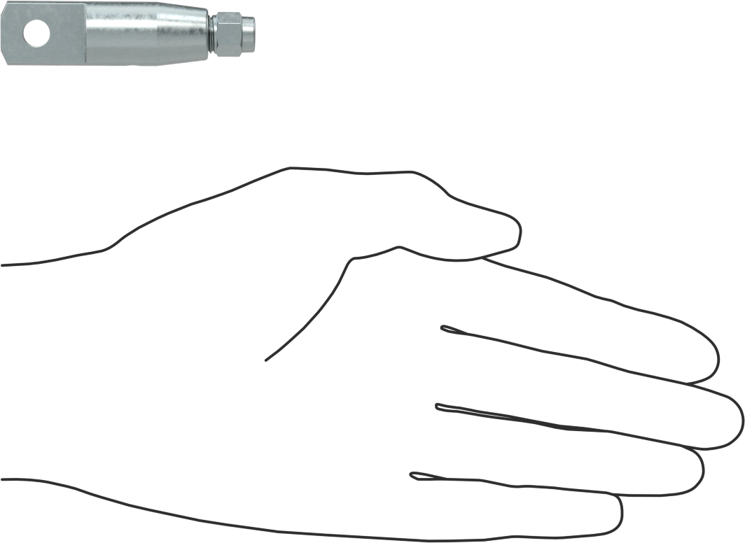Plug-Lock Tel Halat Bağlantı Parçası - Kaldırma için, Çinko Kaplı Çelik, Halkalı Uç, 5/64“ ila 3/32” Halat Çapı için