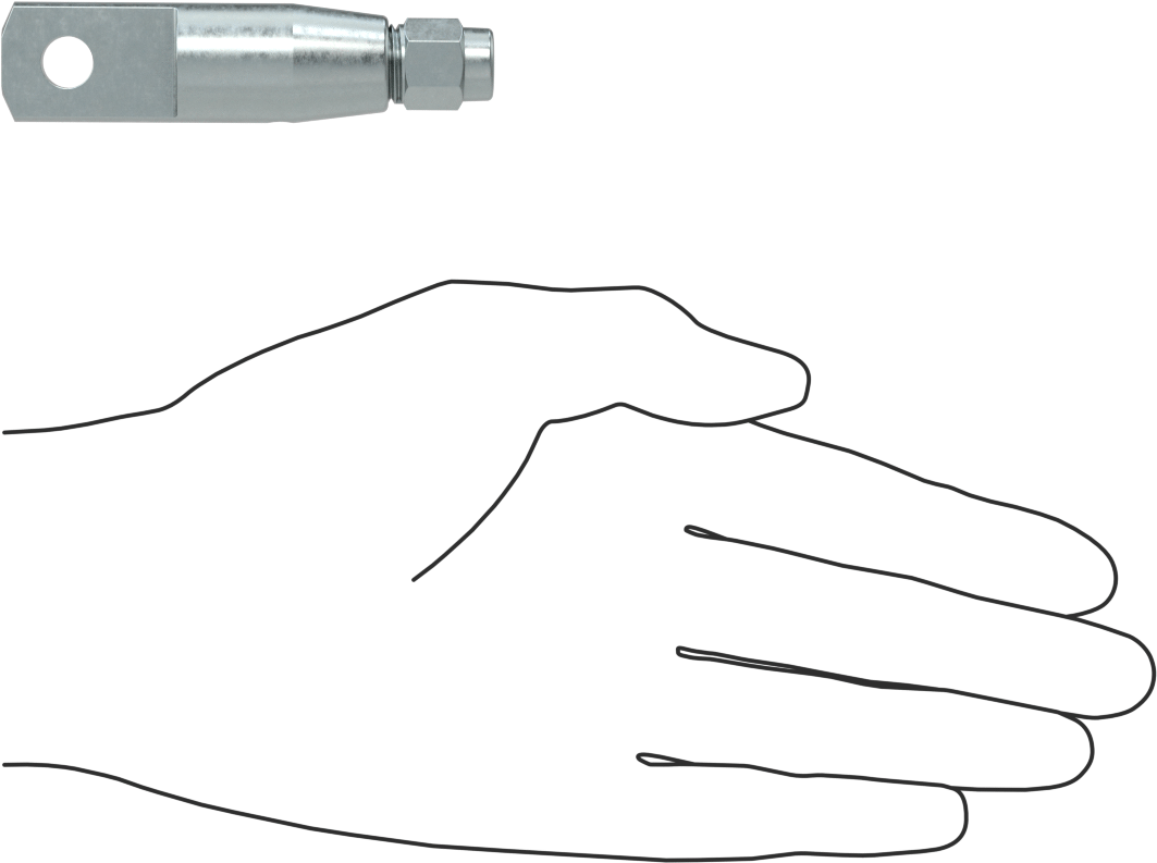 Plug-Lock Tel Halat Bağlantı Parçası - Kaldırma için, Çinko Kaplı Çelik, Halkalı Uç, 3/16" Halat Çapı için