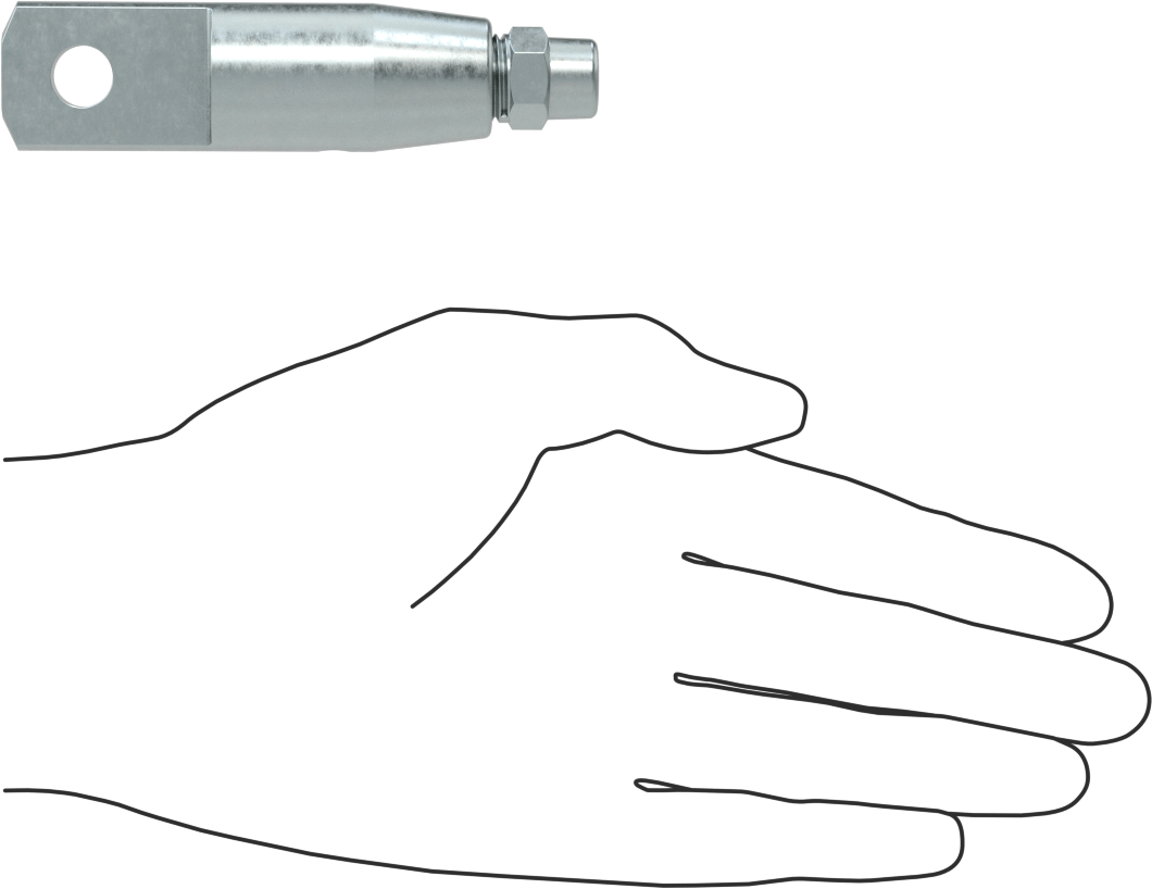 Plug-Lock Tel Halat Bağlantı Parçası - Kaldırma için, Çinko Kaplı Çelik, Halkalı Uç, 1/4" Halat Çapı için