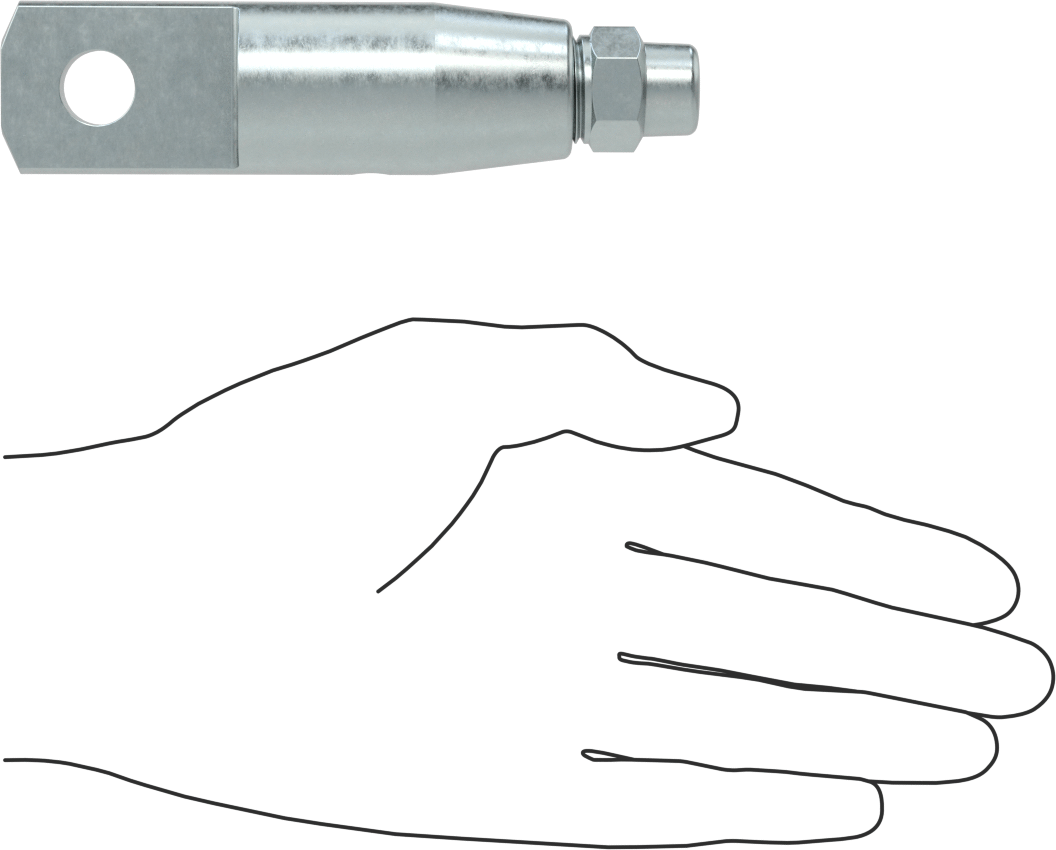 Plug-Lock Tel Halat Bağlantı Parçası - Kaldırma için, Çinko Kaplı Çelik, Halkalı Uç, 3/8" Halat Çapı için