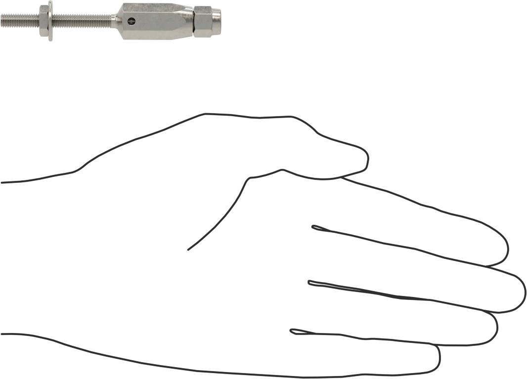 Plug-Lock Tel Halat Uç Bağlantı Elemanı - Kaldırma için, 316 Paslanmaz Çelik, Saplama Ucu, 3/64“ ila 1/16” Halat Çapı için