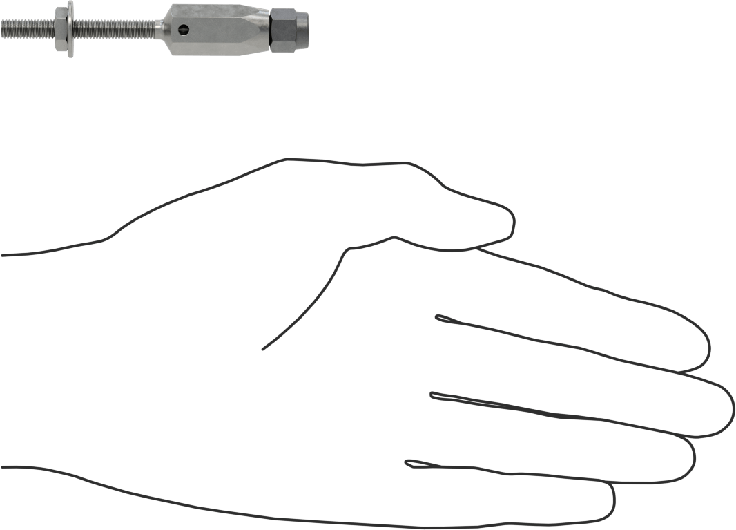 Plug-Lock Tel Halat Uç Bağlantı Elemanı - Kaldırma için, Çelik, Saplama Ucu, 3/64“ ila 1/16” Halat Çapı için