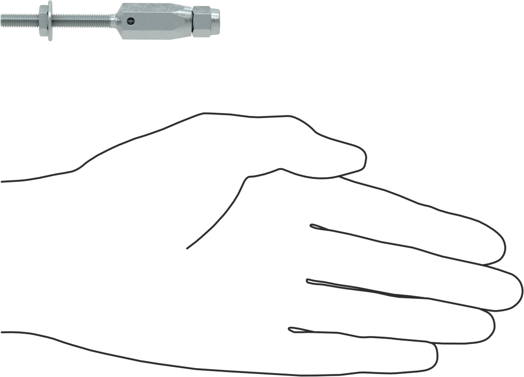 Plug-Lock Tel Halat Uç Bağlantı Elemanı - Kaldırma için, Çinko Kaplı Çelik, Saplama Ucu, 3/64“ ila 1/16” Halat Çapı için