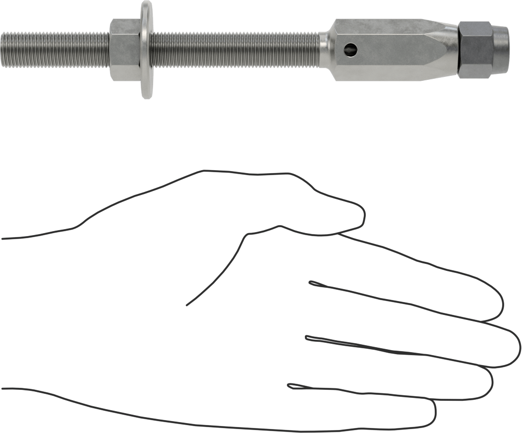 Plug-Lock Tel Halat Uç Bağlantı Elemanı - Kaldırma için, Çelik, Saplama Ucu, 1/4" Halat Çapı için, 1/2"-20 Diş Boyutu