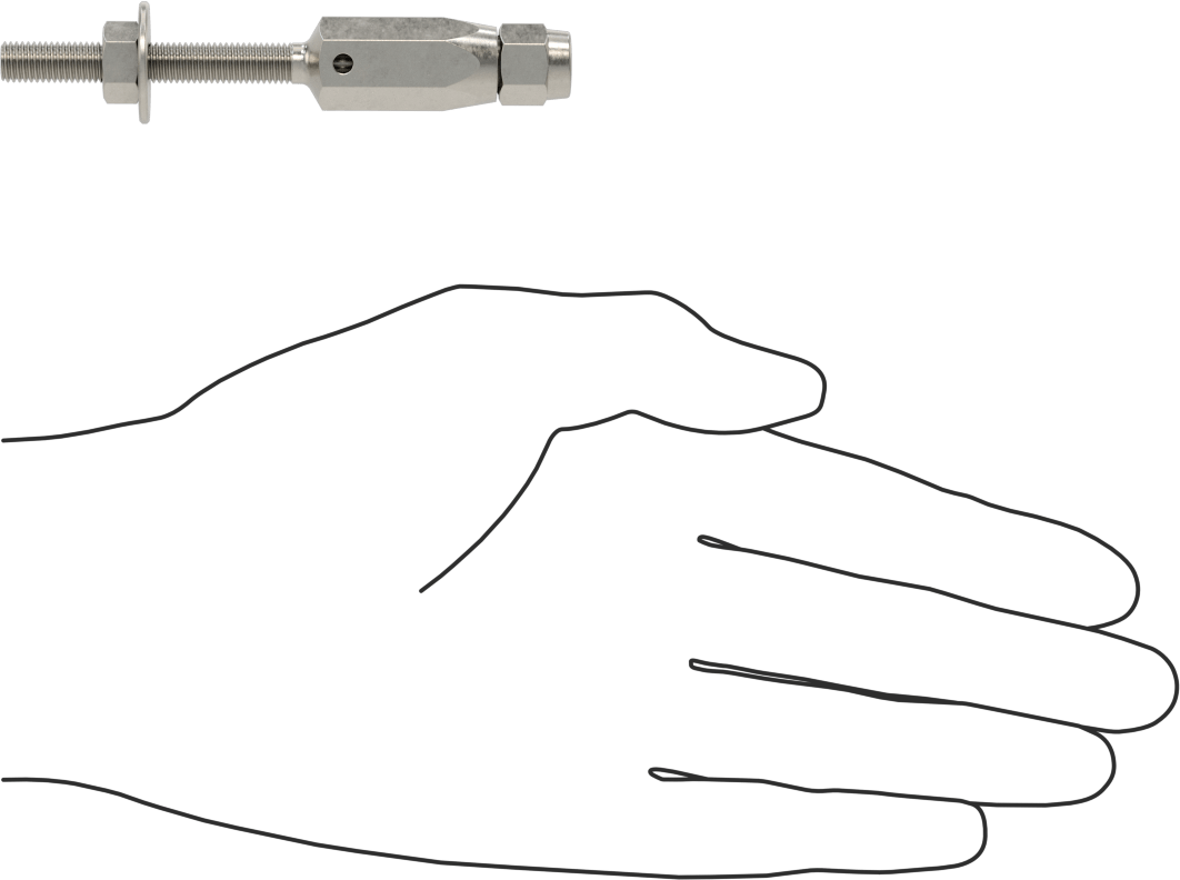 Plug-Lock Tel Halat Uç Bağlantı Elemanı - Kaldırma için, 316 Paslanmaz Çelik, Saplama Ucu, 5/64“ ila 3/32” Halat Çapı için
