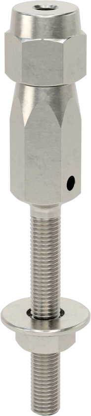 Plug-Lock Tel Halat Uç Bağlantı Elemanı - Kaldırma için, 316 Paslanmaz Çelik, Saplama Ucu, 1/8" halat çapı için, 1/4"-28 Diş Boyutu