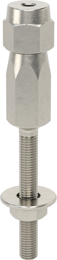 Plug-Lock Tel Halat Uç Bağlantı Elemanı - Kaldırma için, 316 Paslanmaz Çelik, Saplama Ucu, 1/8" halat çapı için, 1/4"-28 Diş Boyutu