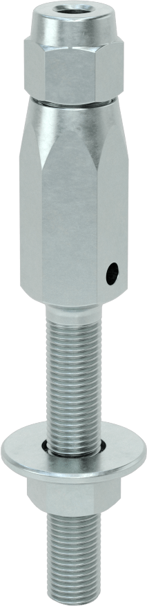 Plug-Lock Tel Halat Uç Bağlantı Elemanı - Kaldırma için, Çinko Kaplamalı, Saplama Ucu, 3/16" Halat Çapı için, 3/8"-24 Diş