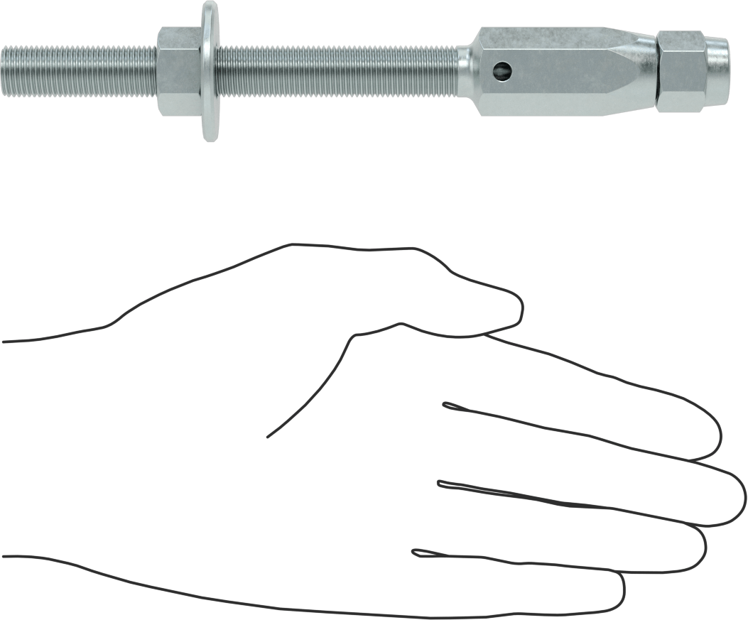 Plug-Lock Tel Halat Uç Bağlantı Elemanı - Kaldırma için, Çinko Kaplı Çelik, Saplama Ucu, 1/4" Halat Çapı, 1/2"-20 Diş