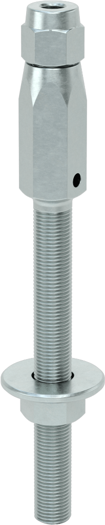 Plug-Lock Tel Halat Uç Bağlantı Elemanı - Kaldırma için, Çinko Kaplı Çelik, Saplama Ucu, 1/4" Halat Çapı, 1/2"-20 Diş